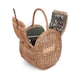 image 2 of Oval 4 Person Green Tweed Picnic Basket