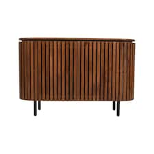 Slatted Large 2 Doors Sideboard - Mango Wood - L40 x W135 x H85 cm | Brown