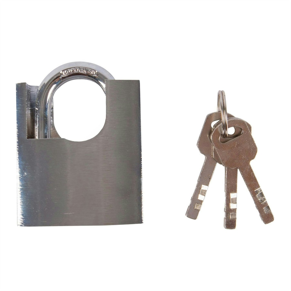 Blackspur Iron Closed Shackle Padlock - 6cm - Chrome Chrome