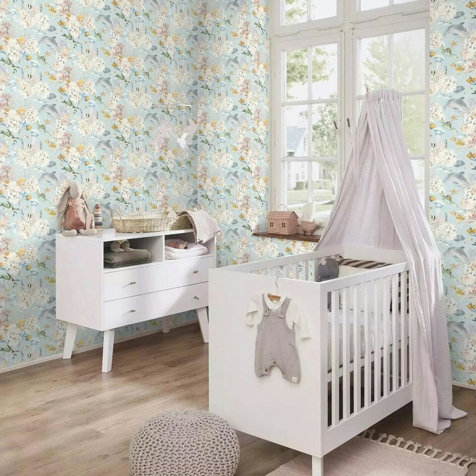 image 1 of Rasch Coral Reef Wallpaper - White - 10m x 53cm White