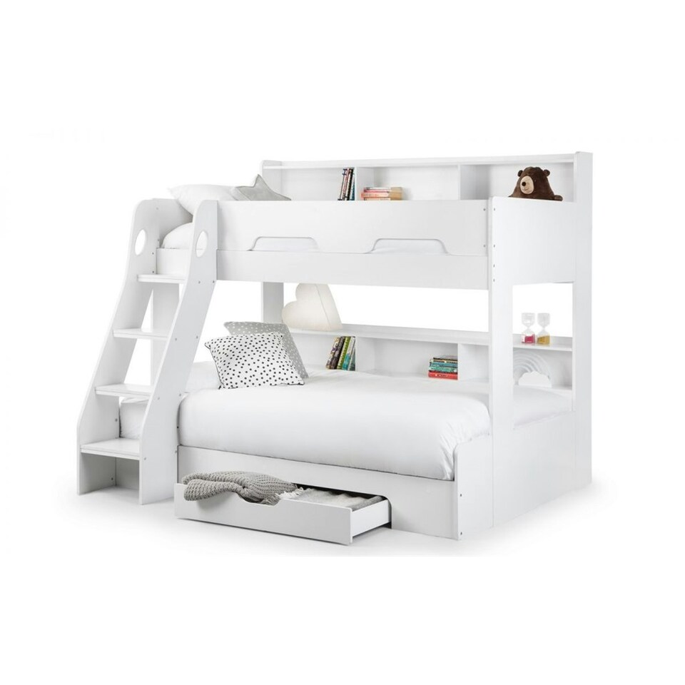 image 1 of Pure White Triple Sleeper Book Case Bunk Bed 3ft (90cm) - Best Seller
