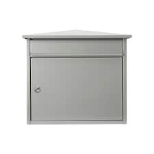 Burg-Wachter Mersey Large Wall Mounted Galvanised Steel Post Box - 36x35x20cm Silver