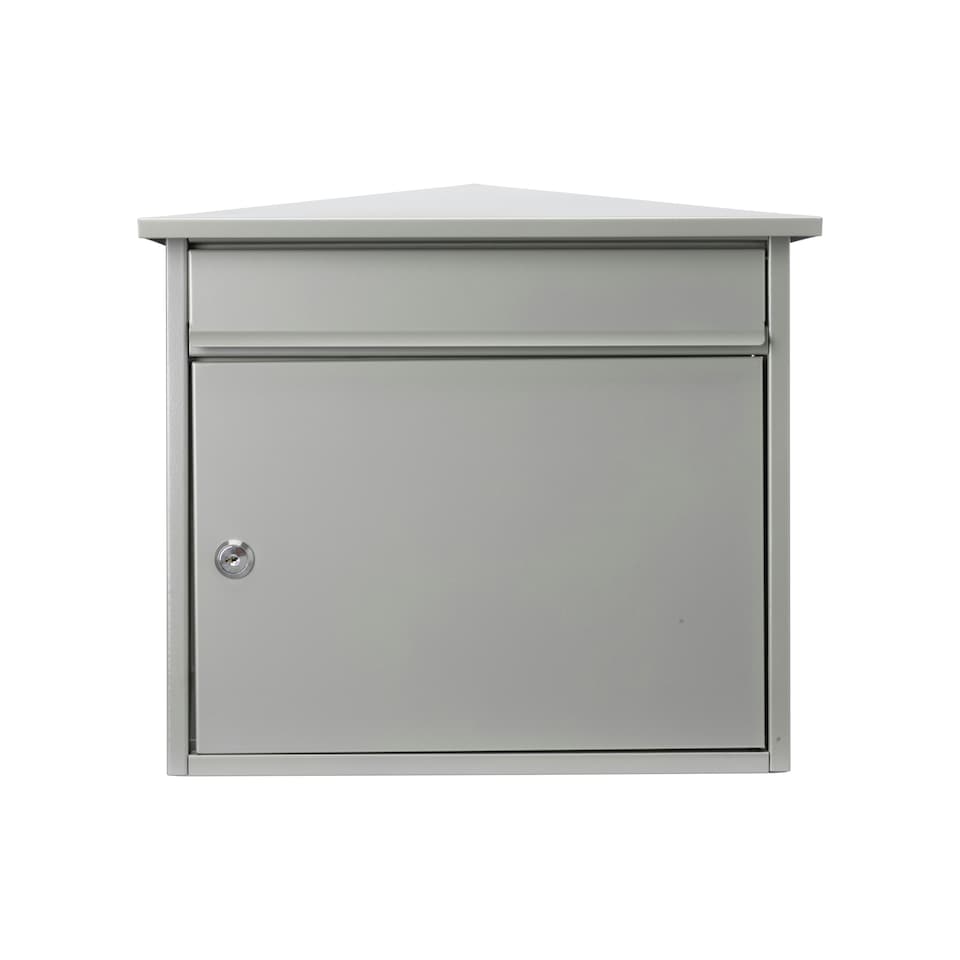 image 1 of Burg-Wachter Mersey Large Wall Mounted Galvanised Steel Post Box - 36x35x20cm Silver