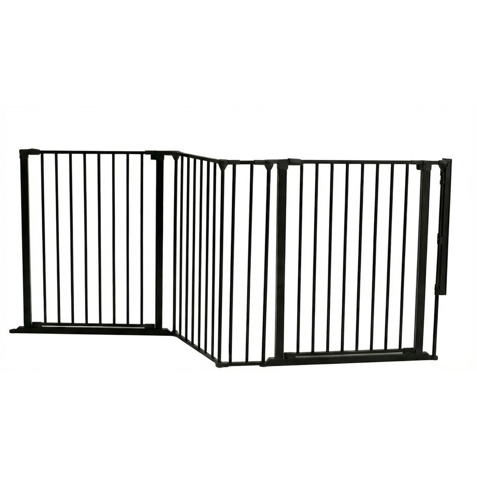 image 1 of Safetots Two Door Multi Panel Solution for Up and Down Staircases, Black, 174cm of length, includes 2 Door Opening Panels