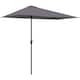 image 1 of Outsunny Balcony Half Parasol Semi Round Umbrella Patio Crank Handle 2.3 m, Grey NO BASE INCLUDED