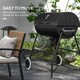 image 7 of Outsunny Barrel Charcoal Barbecue BBQ Grill Trolley  Ash Catcher Thermometer