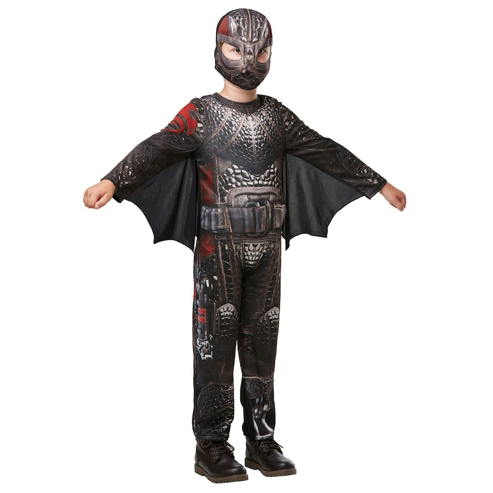 image 1 of How To Train Your Dragon Childrens/Kids Deluxe Hiccup Battlesuit Bodysuit - Grey - 7-8 Years 7