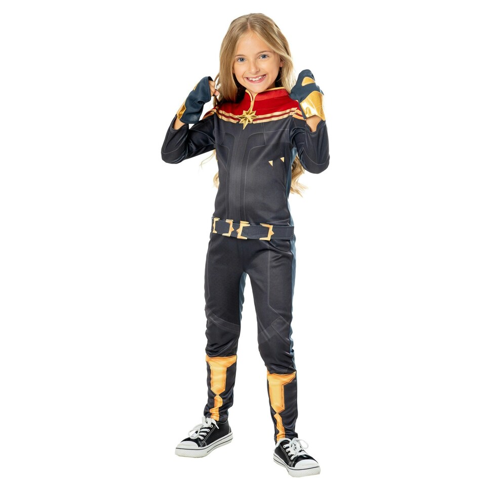 image 1 of Captain Marvel Childrens/Kids Costume - Navy Blue/Red/Gold - 7-8 Years 7