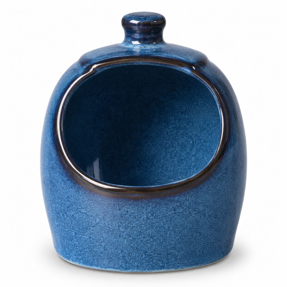 image 1 of Skandi Home Navy Reactive Glaze Ceramic Kusta Salt Pig