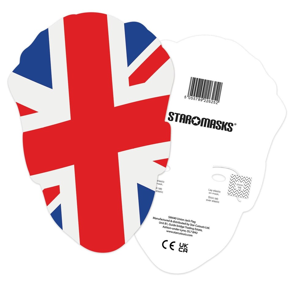 image 1 of Union Jack Cardboard Face Mask