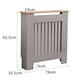 image 10 of Oypla Small Grey Wooden Slatted Grill Radiator Cover MDF Cabinet