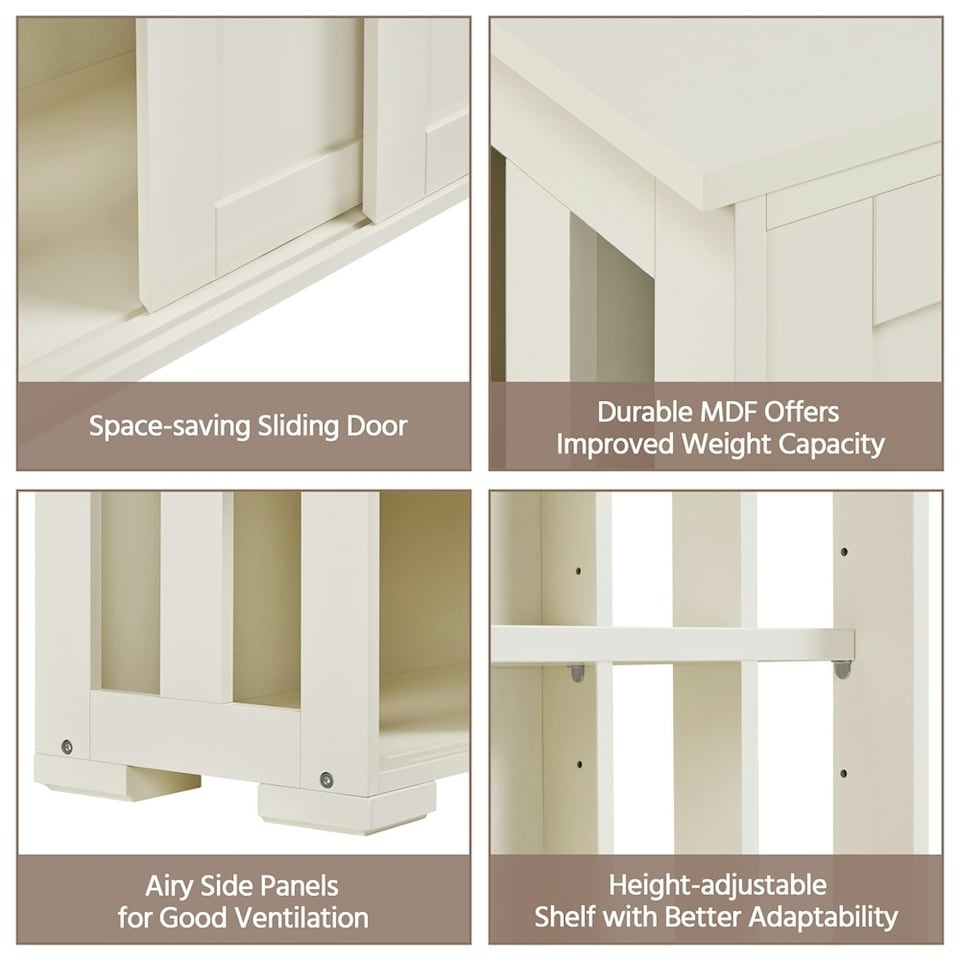 image 1 of Yaheetech Multipurpose Home Cupboard with Sliding Door