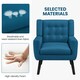 image 5 of Yaheetech Linen Fabric Accent Chair with Wood Legs Removable Cushion Blue | Navy Blue