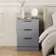 image 8 of Vida Designs Trega 3 Drawer Bedside Chest Bedroom Storage Unit, (H) 50cm x (W) 39cm x (D) 28cm, Grey, Set of 2
