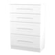 image 6 of Ripon 4 Drawer Deep Chest of Drawers in White Ash (Ready Assembled) | White | White Ash