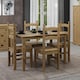 image 1 of Premium Corona Rectangular Dining Set with Table and 4 Chairs in Grey or Brown Waxed Pine - Solid Wood | Brown | Brown | 1