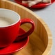 image 5 of Argon Tableware 12pc Coloured Cappuccino Cup & Saucer Set - 250ml - Red/Black - Coffee Cup Latte Cup Drinking Cup