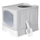image 1 of Skylos Cat Litter Box Foldable Entry Top Exit Anti Tracking Cat Litter Tray