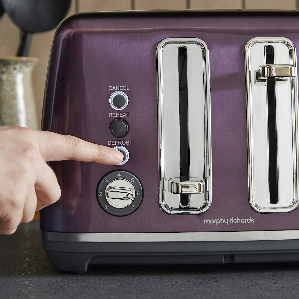 image 1 of Morphy Richards Accents 4-Slice Toaster Metallic Purple | Purple