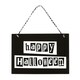 image 1 of Something Different Happy Halloween Hanging Plaque - Black/White - One Size