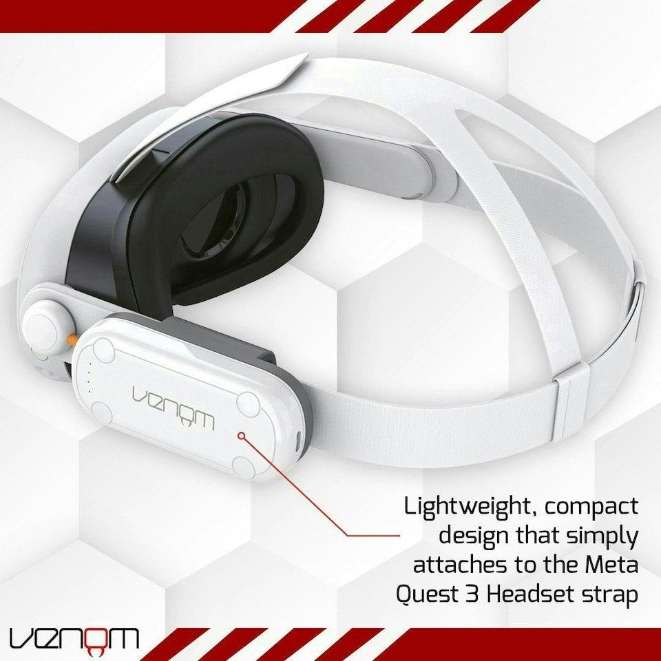 image 1 of Venom Rechargeable 3000mAh Power Bank for Meta Quest 3 / 3S White