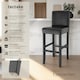 image 2 of Bar Stools with a padded backrest and faux leather cover | Black | black | 41 x 40 x 107 cm | 2