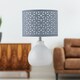 image 6 of First Choice Lighting Set of 2 Tuscan White Ceramic Lamps with Grey Cut Out Shade White | Grey