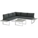 image 1 of Outsunny 4 PCs Garden Set w/ 5-Level Recline Corner Conversation Sofa Set White
