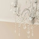 image 1 of ValueLights 5 Way Silver Chrome Ceiling Light Chandelier With Lead Crystal Droplets