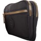 image 3 of Lorenz Womens Compact Polyester Twin Top Purse Pouch with Wrist Strap | Black | Black