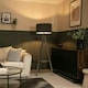 image 2 of ValueLights Morrigan Grey Wood Tripod Floor Lamp Boucle Shade & Bulb Grey