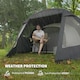 image 9 of Outsunny 3-4 Persons Tunnel Tent, Two Room Camping Tent w/ Windows, Black