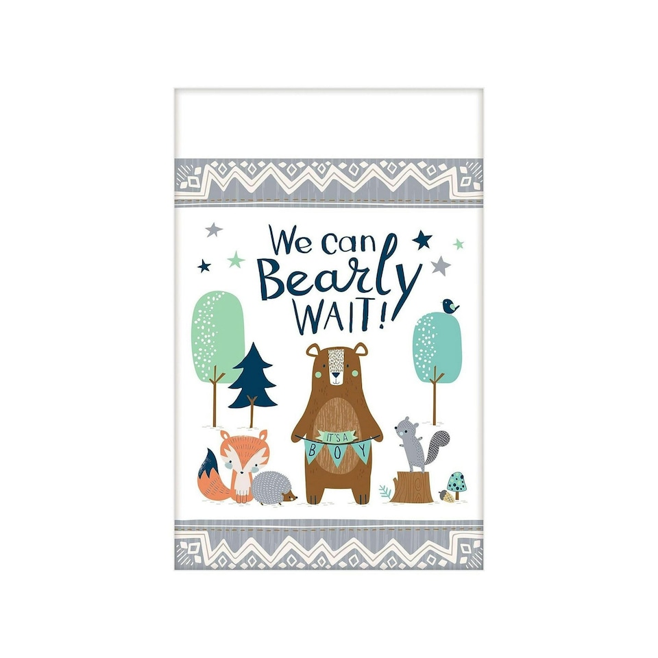Amscan We Can Bearly Wait! Paper Baby Shower Party Table Cover - Multicoloured - One Size