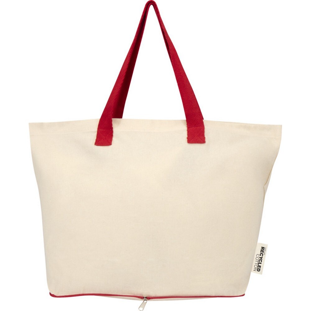 Floso Sierra Recycled Cotton Foldable 7L Tote Bag | Red | Natural