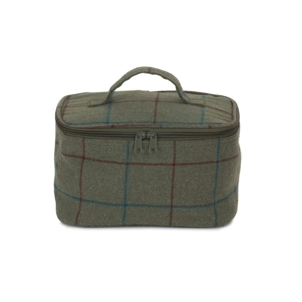 image 1 of Small Green Tweed Cooler Picnic Bag
