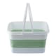 image 2 of Interiors By Premier Collapsible Laundry Basket in Green & White,Folding Hamper With Handles,Washing Bin,Foldable Utility Basket Green