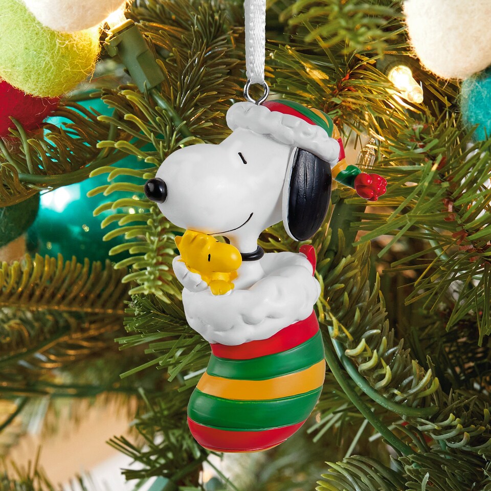 Check In Kiosk Hallmark Collectable PEANUTS SNOOPY and WOODSTOCK in Stocking Hanging ...