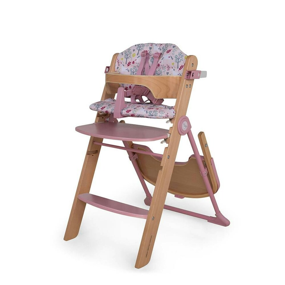 image 1 of Cosatto Waffle Wooden Highchair, 6 Months to 100kg, Compact Fold, Freestanding (Unicorn Garden)