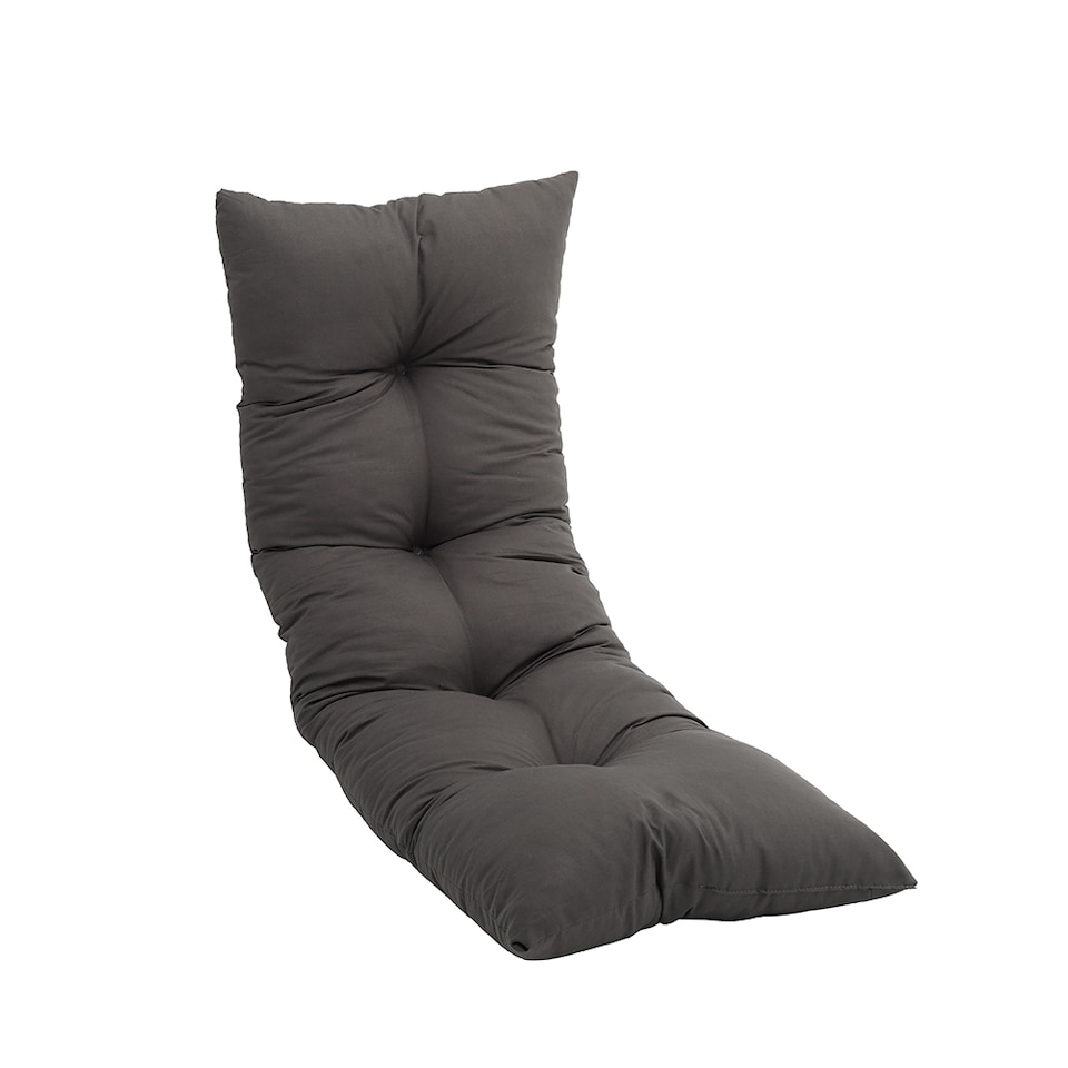 image 1 of Living and Home Rectangular Tufted Bench Cushion Seat Pad, Dark Grey-120x40cm | Grey | Dark Grey