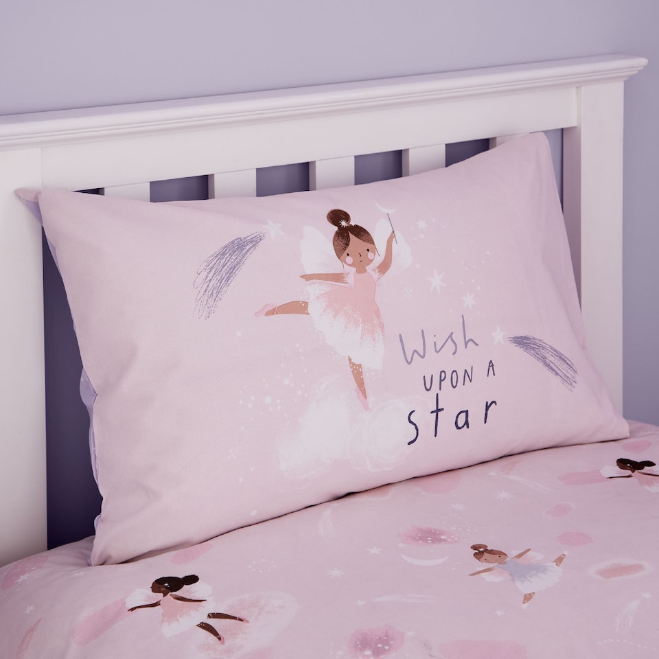 image 1 of Dancing Fairies Reversible Duvet Cover Set | Pink