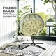 image 5 of Outsunny Hanging Egg Chair Outdoor Indoor Swing Chair, Folding Basket | Multi | One Size
