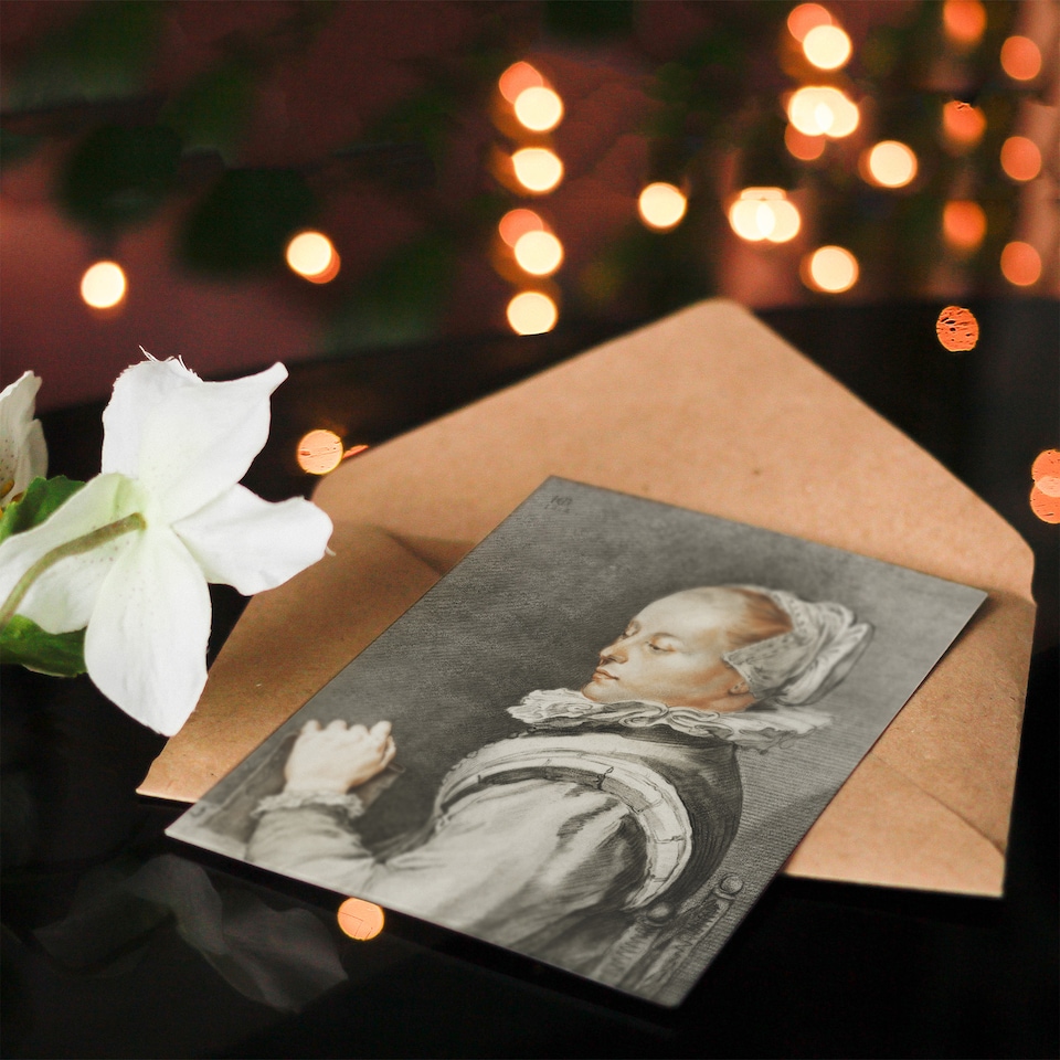 image 1 of Cornelis Ploos van Amstel Portrait of a Young Woman Art Greeting Card