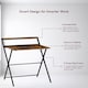 image 6 of Vida Designs Brooklyn Foldable Computer Desk Home Office Workstation, Dark Wood