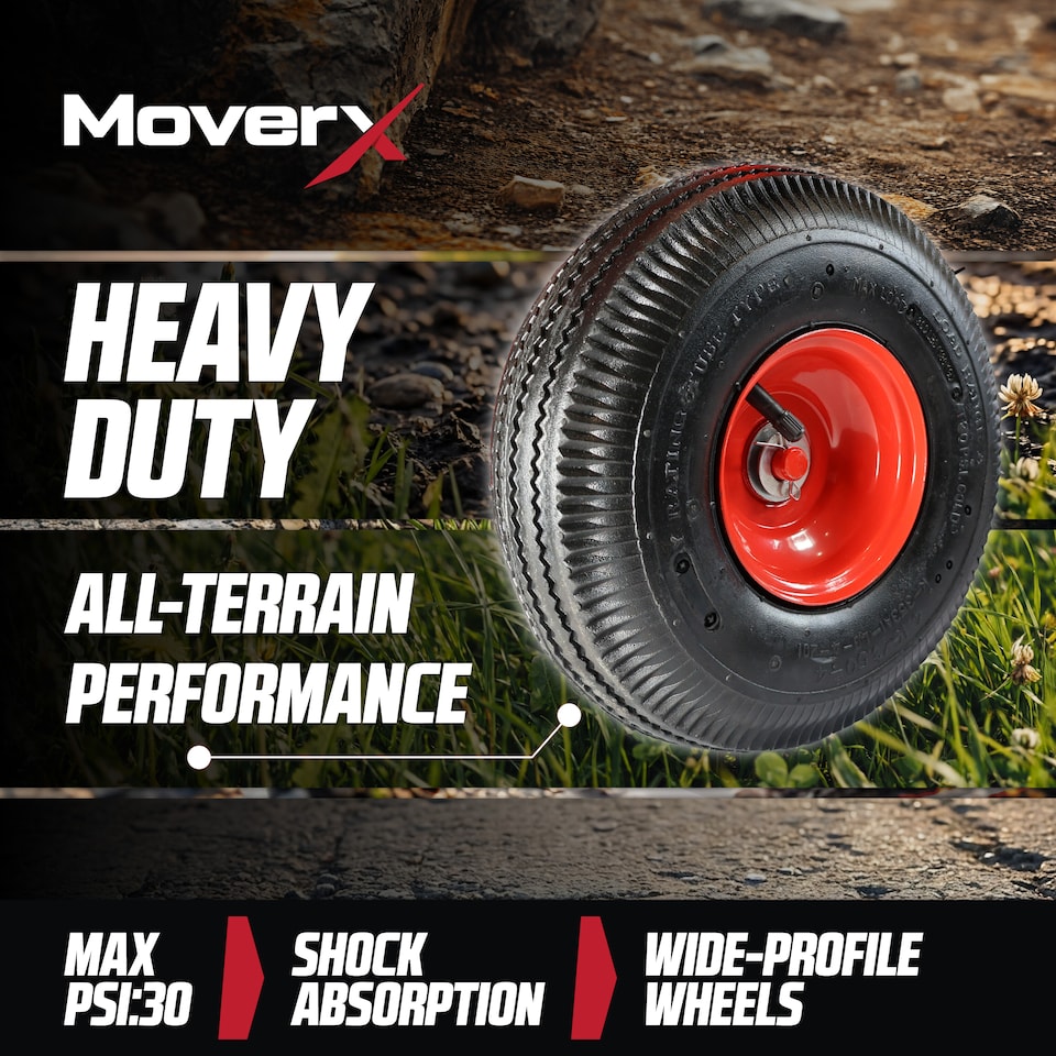 image 1 of MoverX Heavy Duty Furniture Dolly 540kg — 4 Rubber Wheels, Moving Trolley for Appliances, Furniture & Equipment, Red
