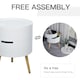 image 4 of HOMCOM 3-Tier Coffee Table, Round End Table with 2 Hidden Compartments and Detachable Tray, Side Table with Storage for Living Room, White | White