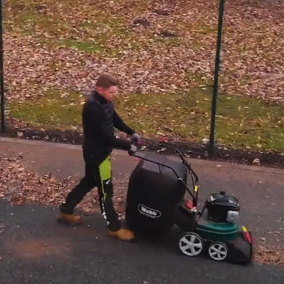 image 1 of Webb 196cc Petrol Walk Behind Garden Vacuum, Loncin V200 Engine, 150L Collector