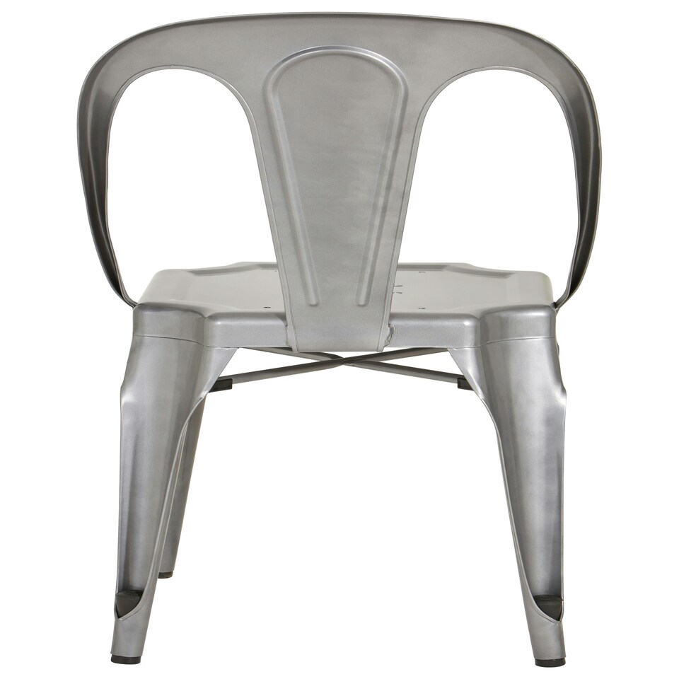 image 1 of Interiors by Premier Grey Chair with Metal Frame, Comfy Grey Outdoor Metal Chair, Effortless Cleaning Metal Chair