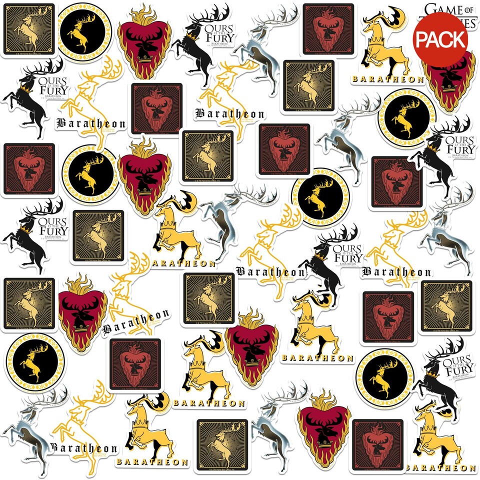 Game Of Thrones Deluxe Baratheon Stickers (Pack of 50) - Multicoloured - One Size