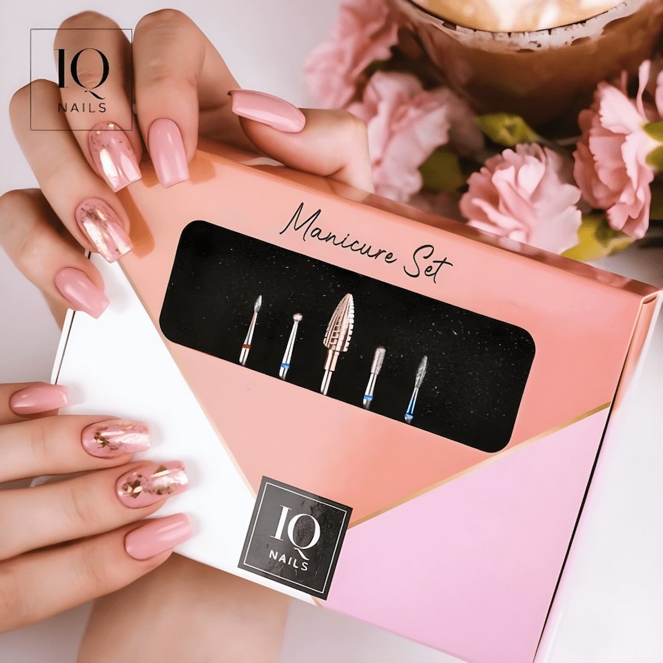 image 1 of IQ Nails Expert II Set Drill Bits For Gel Polish Gel Acrylic Cuticles Removal 5pcs
