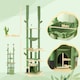 image 7 of PawHut Cat Tower 225-255cm Adjustable with Sisal Posts Hammocks, Green
